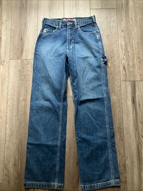 Vintage 90s Silver Jeans Co Baggy Carpenter Skater Denim Pants Size 28x32